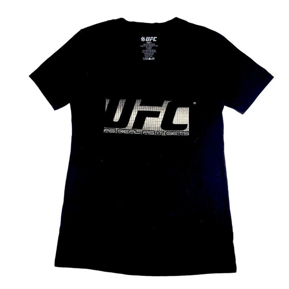 UFC black womens "As Real As It Gets" short sleeve T-shirt
